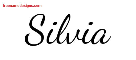 Lively Script Name Tattoo Designs Silvia Free Printout