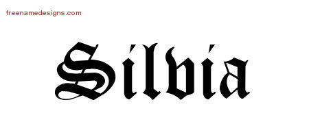 Blackletter Name Tattoo Designs Silvia Graphic Download