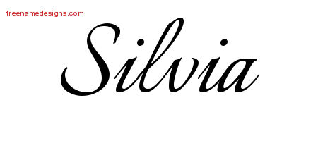 Calligraphic Name Tattoo Designs Silvia Download Free