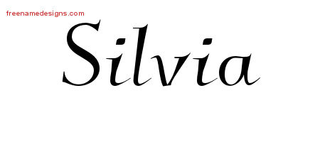 Elegant Name Tattoo Designs Silvia Free Graphic