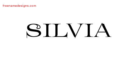 Flourishes Name Tattoo Designs Silvia Printable