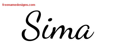Lively Script Name Tattoo Designs Sima Free Printout
