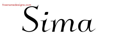 Elegant Name Tattoo Designs Sima Free Graphic