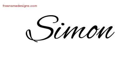 Cursive Name Tattoo Designs Simon Free Graphic