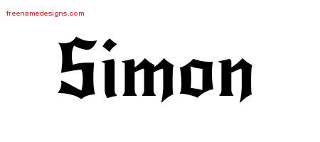 Gothic Name Tattoo Designs Simon Download Free