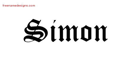 Blackletter Name Tattoo Designs Simon Printable