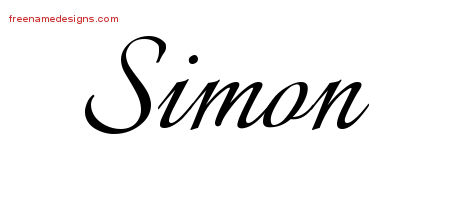 Calligraphic Name Tattoo Designs Simon Free Graphic