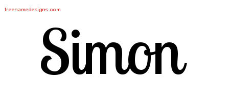 Handwritten Name Tattoo Designs Simon Free Printout