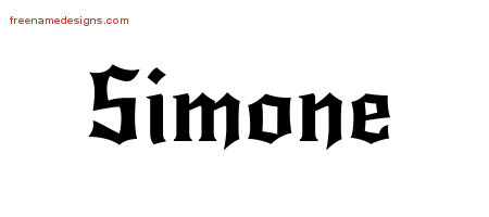 Gothic Name Tattoo Designs Simone Free Graphic