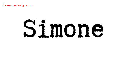 Typewriter Name Tattoo Designs Simone Free Download