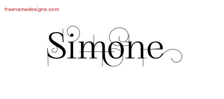 Decorated Name Tattoo Designs Simone Free