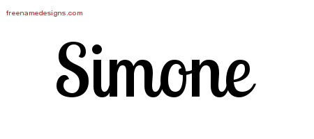 Handwritten Name Tattoo Designs Simone Free Download