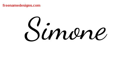 Lively Script Name Tattoo Designs Simone Free Printout