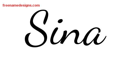 Lively Script Name Tattoo Designs Sina Free Printout