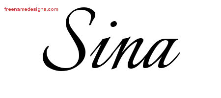 Calligraphic Name Tattoo Designs Sina Download Free