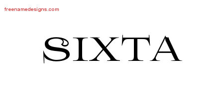 Flourishes Name Tattoo Designs Sixta Printable