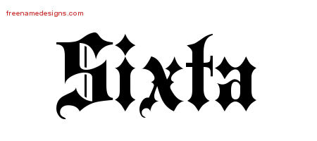 Old English Name Tattoo Designs Sixta Free