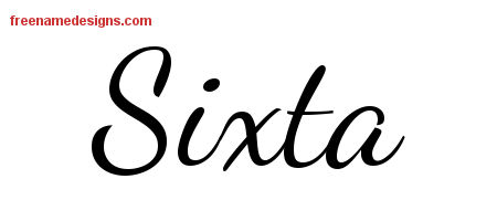 Lively Script Name Tattoo Designs Sixta Free Printout