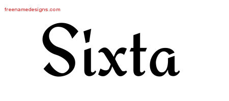 Calligraphic Stylish Name Tattoo Designs Sixta Download Free