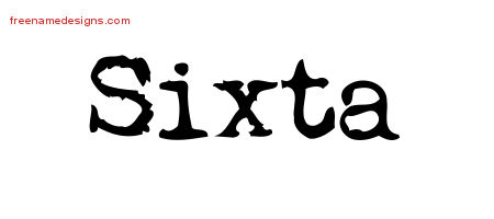Vintage Writer Name Tattoo Designs Sixta Free Lettering