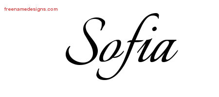 Calligraphic Name Tattoo Designs Sofia Download Free