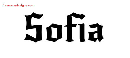 Gothic Name Tattoo Designs Sofia Free Graphic