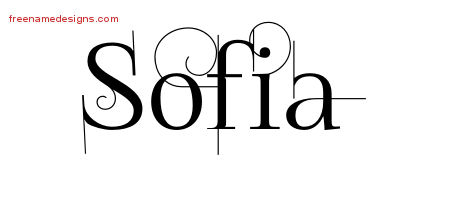 Decorated Name Tattoo Designs Sofia Free