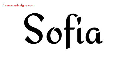 Calligraphic Stylish Name Tattoo Designs Sofia Download Free
