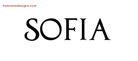 Regal Victorian Name Tattoo Designs Sofia Graphic Download