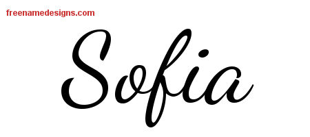 Lively Script Name Tattoo Designs Sofia Free Printout
