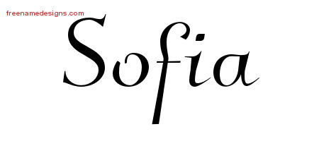 Elegant Name Tattoo Designs Sofia Free Graphic
