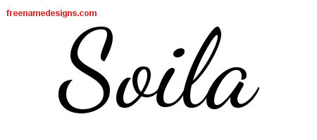 Lively Script Name Tattoo Designs Soila Free Printout