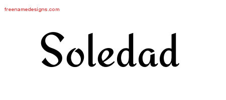 Calligraphic Stylish Name Tattoo Designs Soledad Download Free