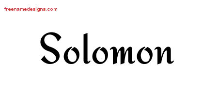 Calligraphic Stylish Name Tattoo Designs Solomon Free Graphic