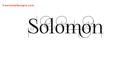 Decorated Name Tattoo Designs Solomon Free Lettering