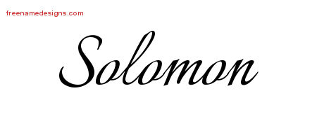 Calligraphic Name Tattoo Designs Solomon Free Graphic