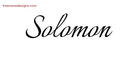 Calligraphic Name Tattoo Designs Solomon Free Graphic