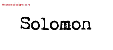 Vintage Writer Name Tattoo Designs Solomon Free