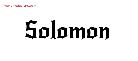 Gothic Name Tattoo Designs Solomon Download Free
