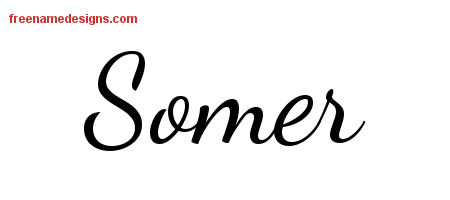 Lively Script Name Tattoo Designs Somer Free Printout