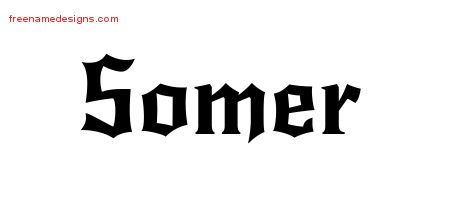 Gothic Name Tattoo Designs Somer Free Graphic
