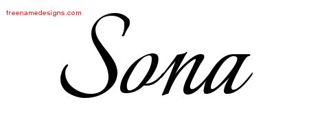 Calligraphic Name Tattoo Designs Sona Download Free
