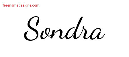 Lively Script Name Tattoo Designs Sondra Free Printout
