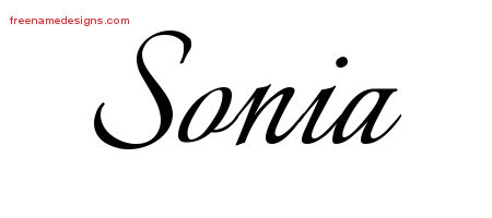 Calligraphic Name Tattoo Designs Sonia Download Free