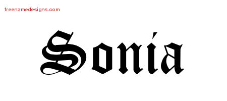Blackletter Name Tattoo Designs Sonia Graphic Download