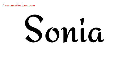 Calligraphic Stylish Name Tattoo Designs Sonia Download Free