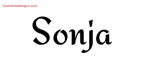 Calligraphic Stylish Name Tattoo Designs Sonja Download Free