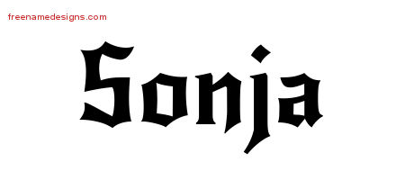 Gothic Name Tattoo Designs Sonja Free Graphic
