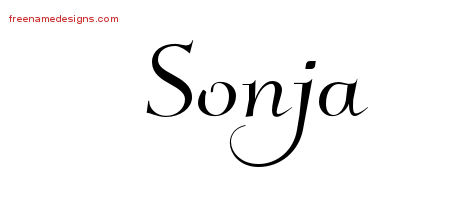 Elegant Name Tattoo Designs Sonja Free Graphic