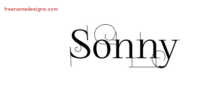 Decorated Name Tattoo Designs Sonny Free Lettering